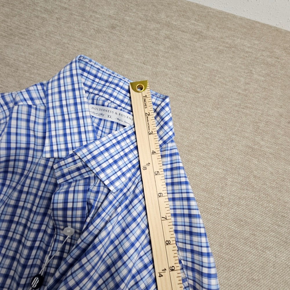 Holderness & Bourne The Flynn Shirt Marlin Blue Plaid Tailored Fit XL HB2195.759 - Picture 11 of 13